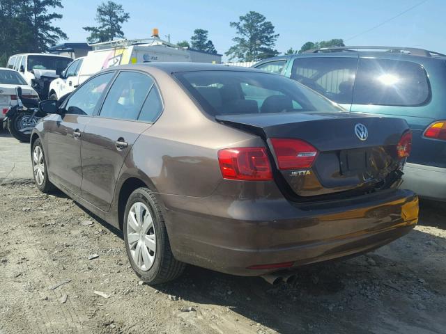 3VW2K7AJ0CM328780 - 2012 VOLKSWAGEN JETTA BASE 棕色 照片 3