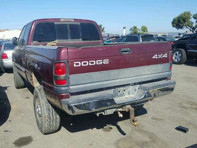 3B7KF236X1G184010 - 2001 DODGE RAM 2500 BURGUNDY photo 3