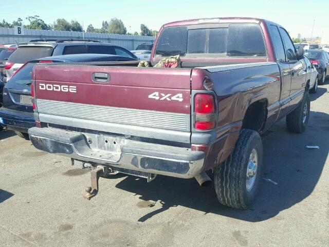 3B7KF236X1G184010 - 2001 DODGE RAM 2500 BURGUNDY photo 4