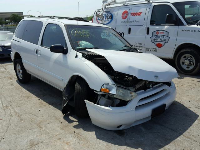 4N2ZN15T42D806580 - 2002 NISSAN QUEST GXE WHITE photo 1