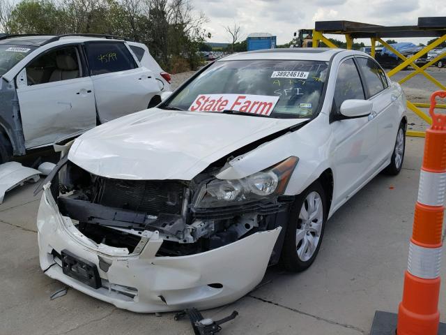 1HGCP36819A004736 - 2009 HONDA ACCORD EXL WHITE photo 2