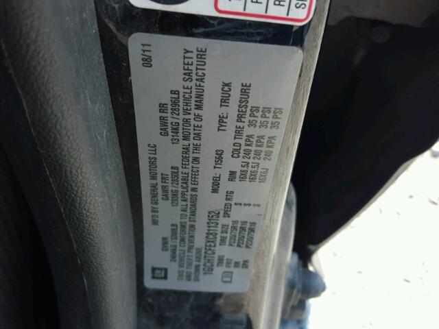 1GCHTCFEXC8113152 - 2012 CHEVROLET COLORADO L BLACK photo 10