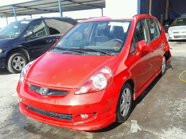 JHMGD38647S067128 - 2007 HONDA FIT SPORT RED photo 2