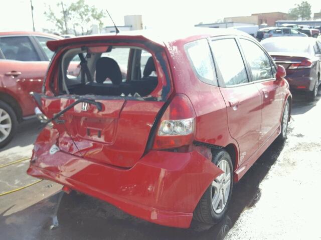 JHMGD38647S067128 - 2007 HONDA FIT SPORT RED photo 4