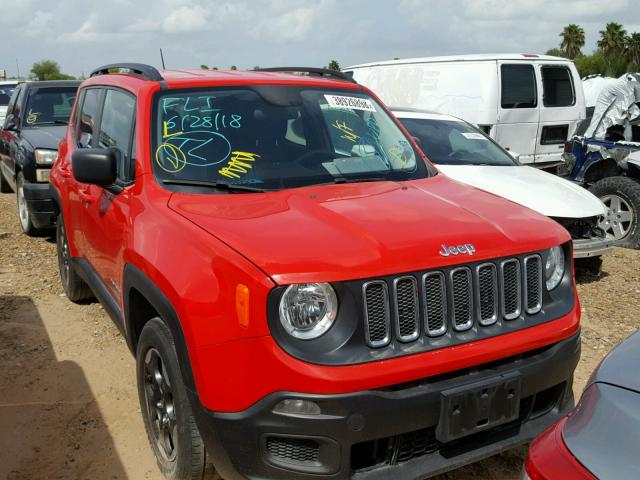 ZACCJAAT9GPD71607 - 2016 JEEP RENEGADE S RED photo 1