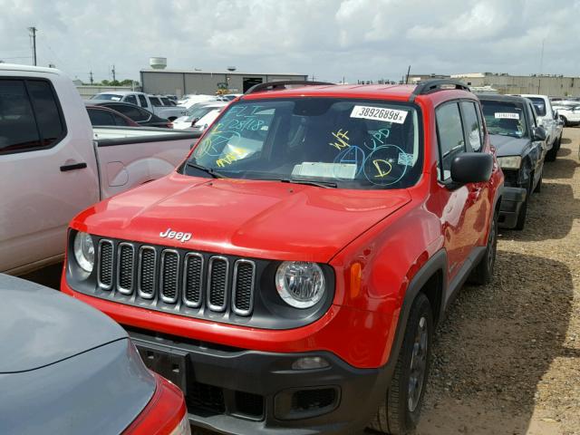 ZACCJAAT9GPD71607 - 2016 JEEP RENEGADE S RED photo 2