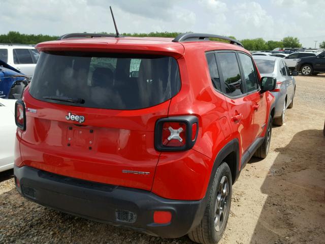 ZACCJAAT9GPD71607 - 2016 JEEP RENEGADE S RED photo 4