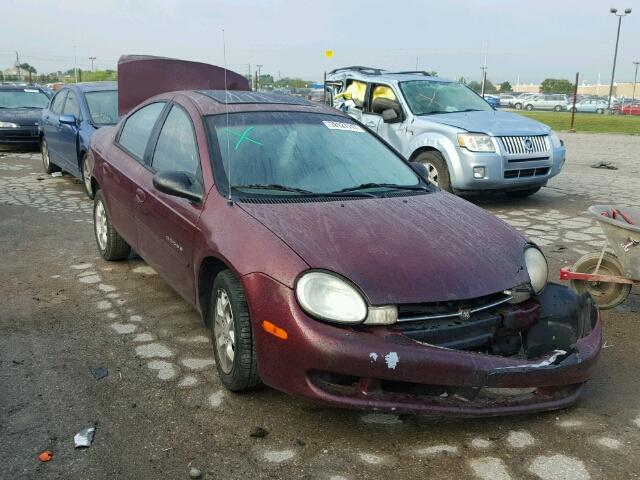 1B3ES46C21D159784 - 2001 DODGE NEON SE/ES MAROON photo 1