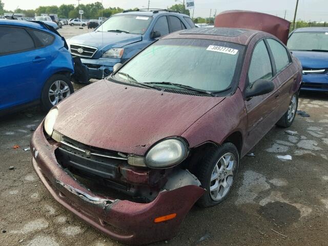 1B3ES46C21D159784 - 2001 DODGE NEON SE/ES MAROON photo 2