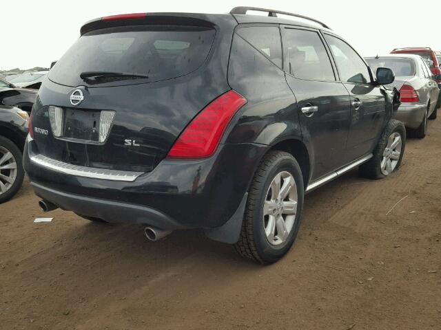 JN8AZ08TX6W410940 - 2006 NISSAN MURANO BLACK photo 4