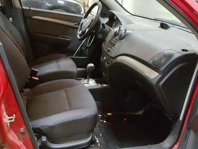 KL1TD566X7B081315 - 2007 CHEVROLET AVEO BASE Қызыл фото 5