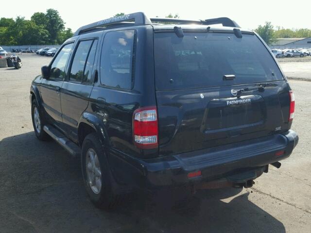 JN8DR09Y22W724356 - 2002 NISSAN PATHFINDER BLACK photo 3