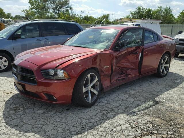 2C3CDXHGXEH219504 - 2014 DODGE CHARGER RED photo 2