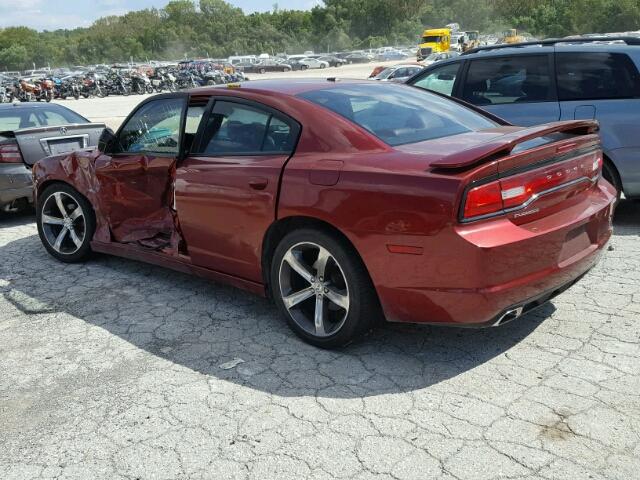 2C3CDXHGXEH219504 - 2014 DODGE CHARGER RED photo 3