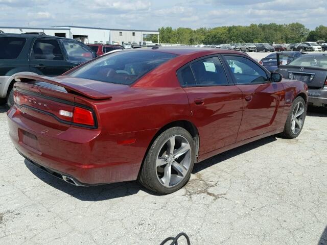 2C3CDXHGXEH219504 - 2014 DODGE CHARGER RED photo 4