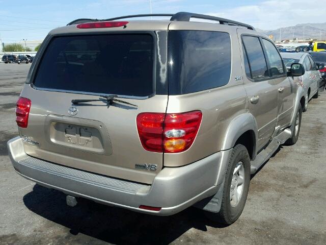 5TDZT34A32S119809 - 2002 TOYOTA SEQUOIA SR GOLD photo 4