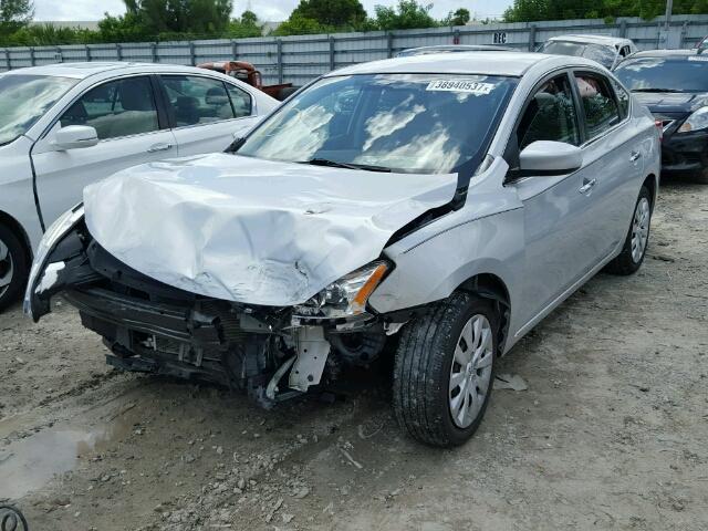 3N1AB7AP9FL662919 - 2015 NISSAN SENTRA S GRAY photo 2