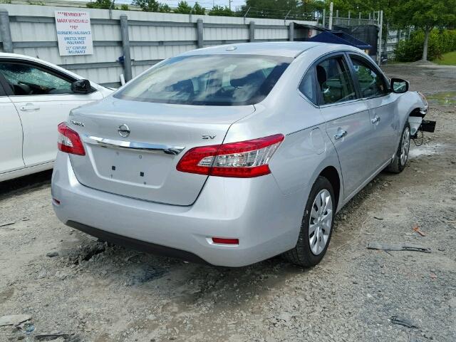 3N1AB7AP9FL662919 - 2015 NISSAN SENTRA S GRAY photo 4