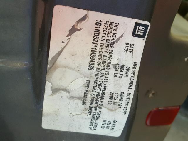 1G1NE52M9X6215588 - 1999 CHEVROLET MALIBU LS BROWN photo 10