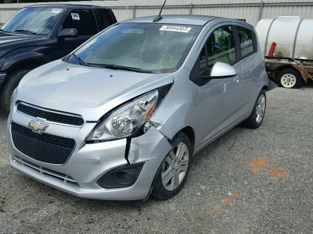 KL8CD6S90EC531567 - 2014 CHEVROLET SPARK 1LT SILVER photo 2