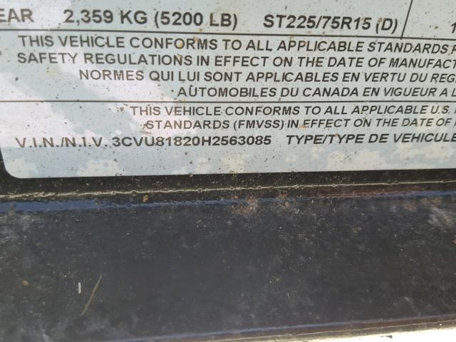 3CVU81820H2563085 - 2017 UTILITY TRAILER BLACK photo 10