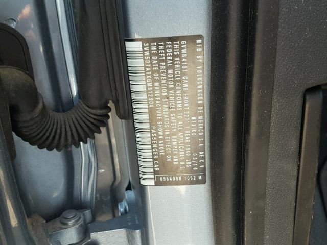 3VW507ATXGM812904 - 2016 VOLKSWAGEN BEETLE S/S 蓝色 照片 10