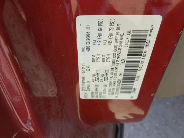 3D7KS28C97G748593 - 2007 DODGE RAM 2500 S Կարմիր լուսանկար 10