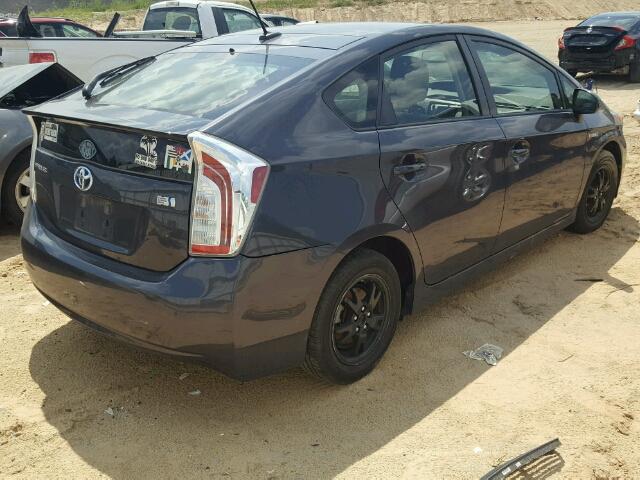 JTDKN3DU6C1528228 - 2012 TOYOTA PRIUS CHARCOAL photo 4