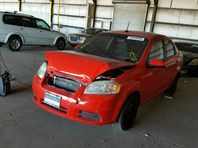 KL1TD5DE9AB051434 - 2010 CHEVROLET AVEO LS RED photo 2