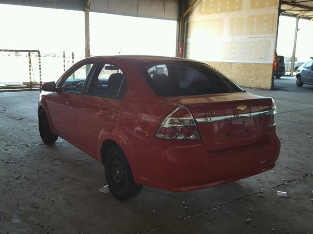 KL1TD5DE9AB051434 - 2010 CHEVROLET AVEO LS RED photo 3