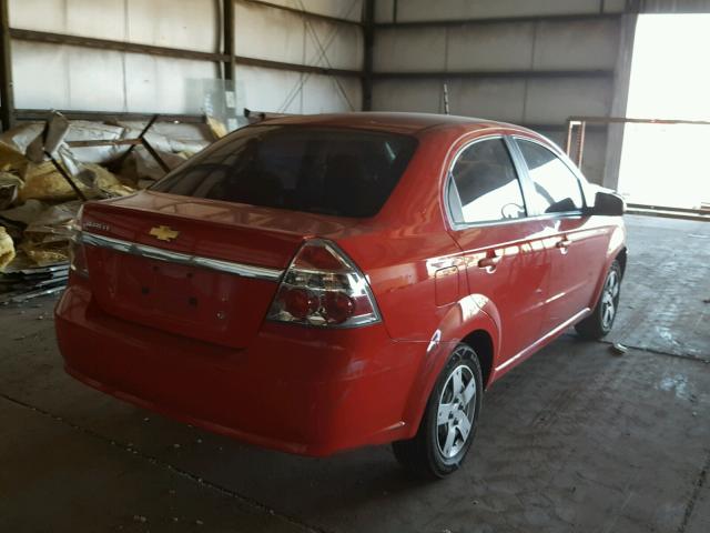 KL1TD5DE9AB051434 - 2010 CHEVROLET AVEO LS RED photo 4