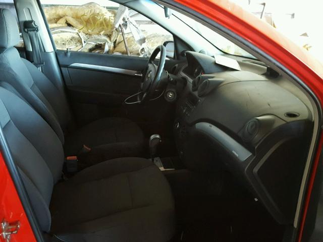 KL1TD5DE9AB051434 - 2010 CHEVROLET AVEO LS RED photo 5