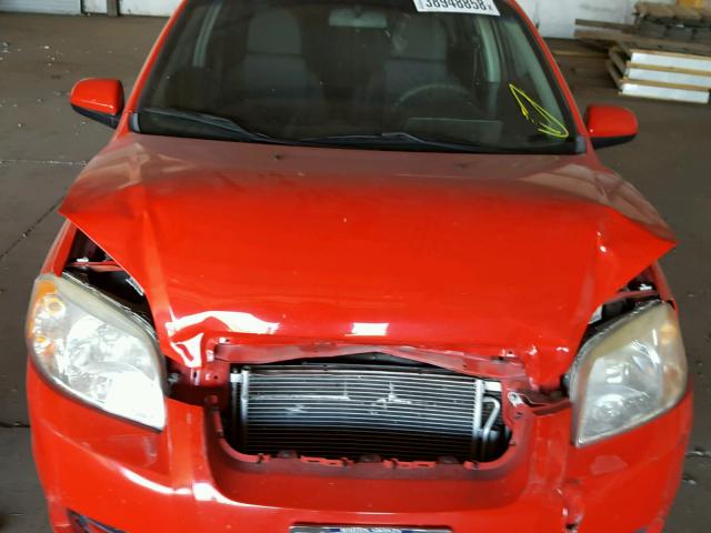 KL1TD5DE9AB051434 - 2010 CHEVROLET AVEO LS RED photo 7