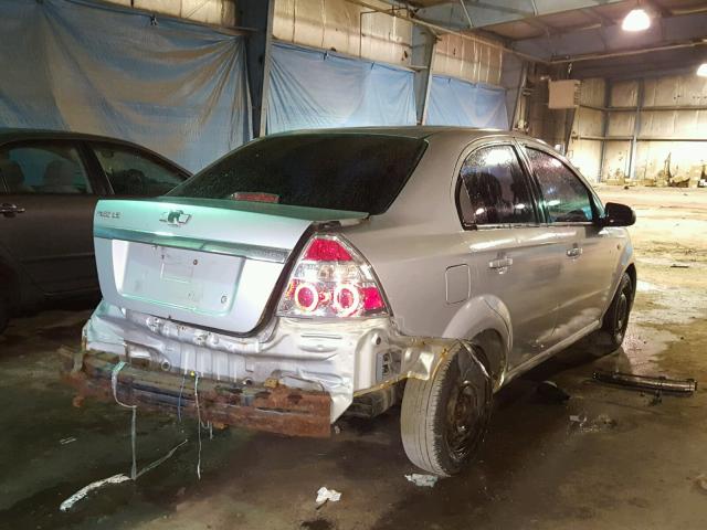 KL1TD56668B002000 - 2008 CHEVROLET AVEO BASE Srebrny zdjęcie 4