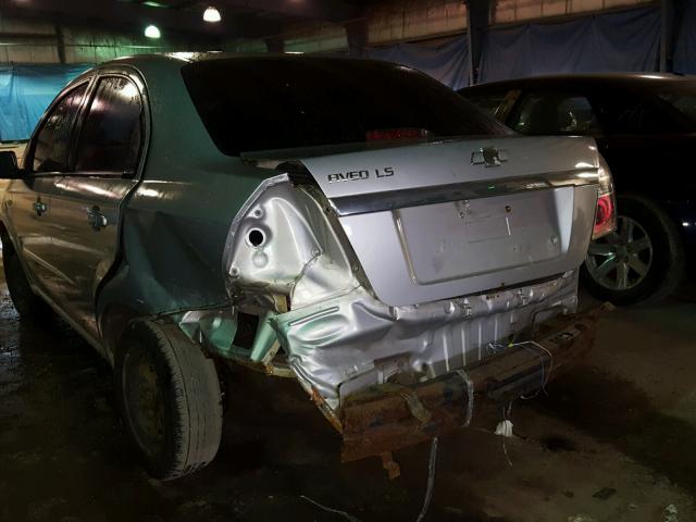 KL1TD56668B002000 - 2008 CHEVROLET AVEO BASE Srebrny zdjęcie 9