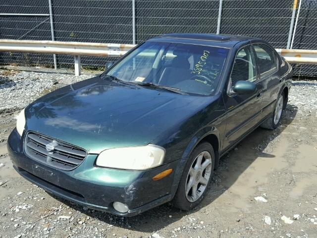 JN1CA31D01T601246 - 2001 NISSAN MAXIMA GXE GREEN photo 2