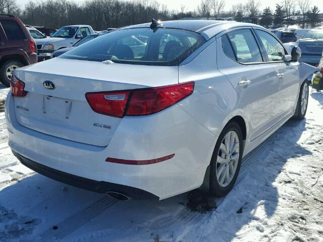 5XXGN4A74EG342138 - 2014 KIA OPTIMA WHITE photo 4