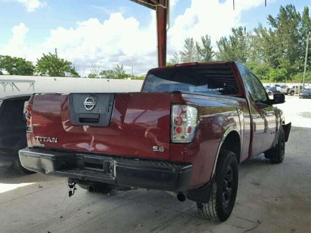 1N6BA06A26N551769 - 2006 NISSAN TITAN XE RED photo 4