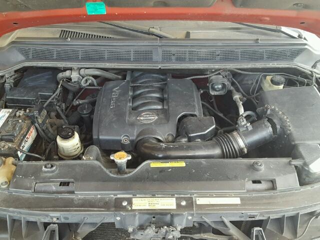 1N6BA06A26N551769 - 2006 NISSAN TITAN XE RED photo 7