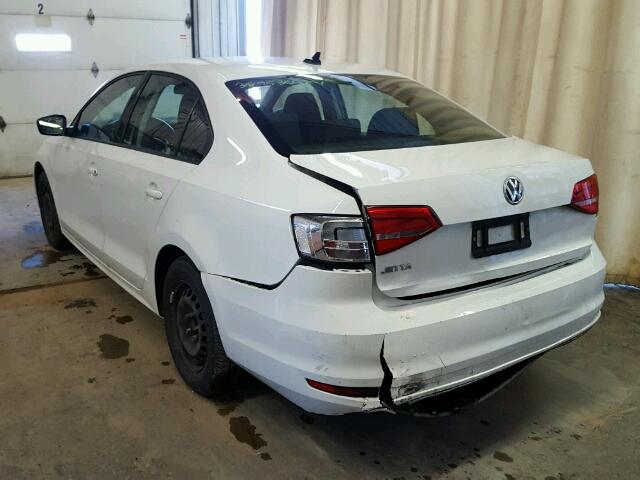 3VW1K7AJ1FM278570 - 2015 VOLKSWAGEN JETTA BASE Սպիտակ լուսանկար 3