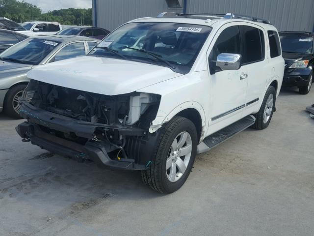 5N1BA0ND4AN617290 - 2010 NISSAN ARMADA SE WHITE photo 2