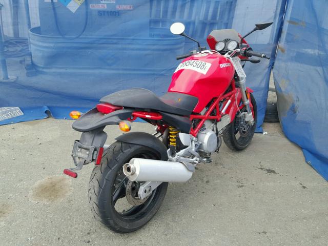 ZDM1RA2KX6B083243 - 2006 DUCATI MONSTER 62 RED photo 4