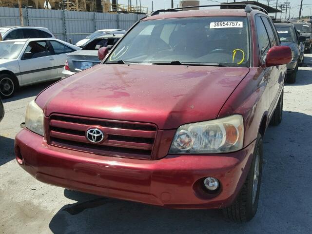 JTEGP21A340007703 - 2004 TOYOTA HIGHLANDER RED photo 2