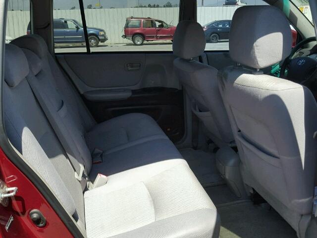 JTEGP21A340007703 - 2004 TOYOTA HIGHLANDER RED photo 6