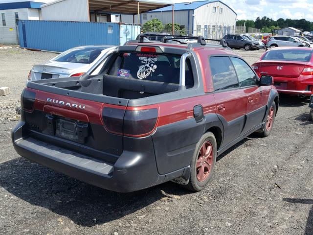 4S4BT61C237103083 - 2003 SUBARU BAJA RED photo 4