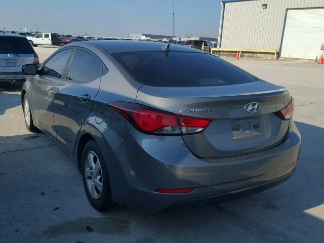 5NPDH4AE2EH491189 - 2014 HYUNDAI ELANTRA SE GRAY photo 3