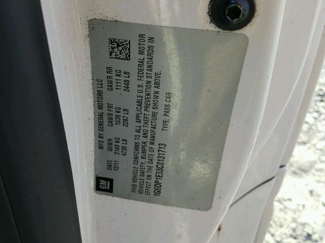 1G6DP1E33C0131713 - 2012 CADILLAC CTS PREMIU WHITE photo 10