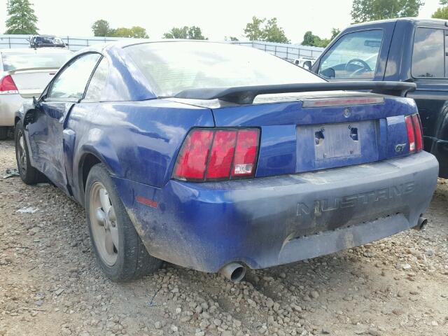 1FAFP42X62F234530 - 2002 FORD MUSTANG BLUE photo 3