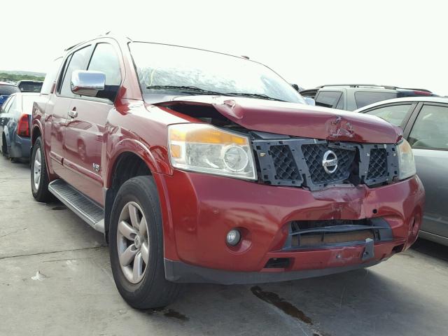 5N1BA08C28N624123 - 2008 NISSAN ARMADA SE RED photo 1