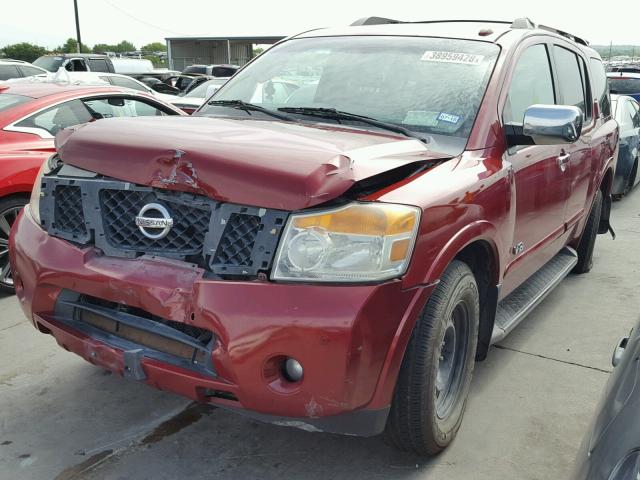 5N1BA08C28N624123 - 2008 NISSAN ARMADA SE RED photo 2